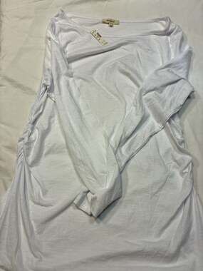 Madewell Pima Cotton Ruched Side Long Sleeve Tee White Size XL